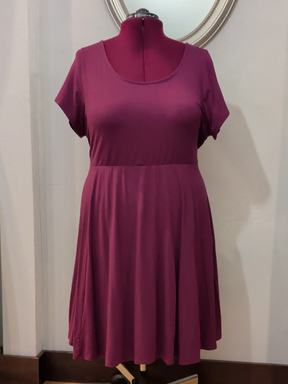 torrid Plum Scoop Neck Short Sleeve Skater Dress